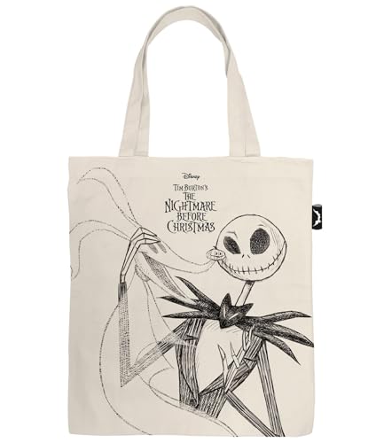 ARDITEX - Bolsa Tote de Algodón 37x41cm - Jack Skellington Pesadilla Antes de Navidad - Estilo Tim Burton - Ecológica y Reutilizable - Licencia Oficial Disney ARDITEX - Bolsa Tote de Algodón 37x41cm - Jack Skellington Pesadilla Antes de Navidad - Estilo Tim Burton - Ecológica y Reutilizable - Licencia Oficial Disney