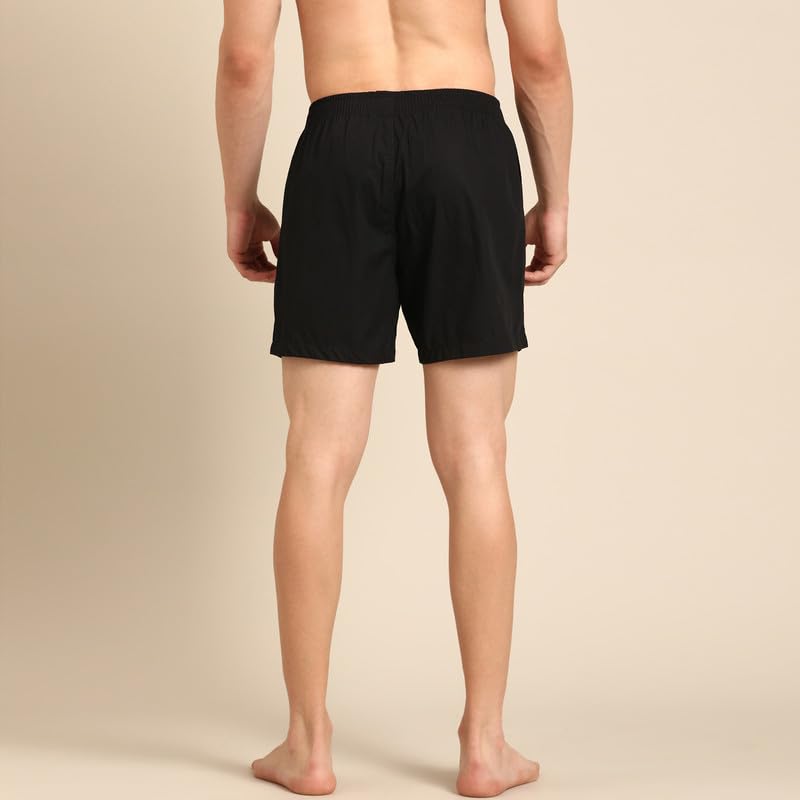 Image of Pepe Jeans Men's Solid 100% Cotton Regular Fit Long Boxer Shorts | Classic Comfortable Innerwear Long Boxer for Everyday & Lounge Wear | Soft Breathable Fabric | Elastic Waistband | All-Day Comfort