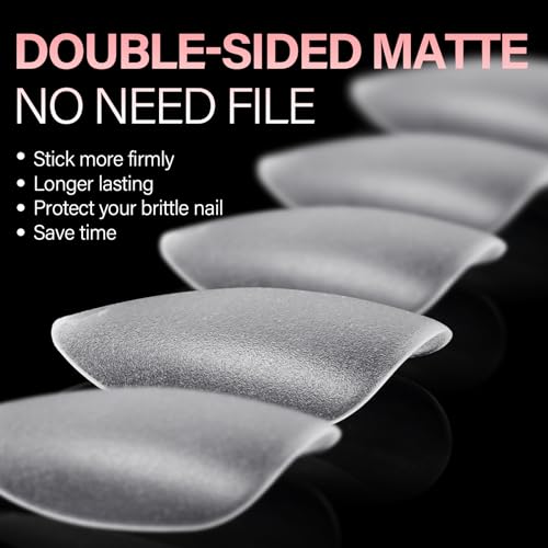 AILLSA Medium Almond Nail Tips 450PCS Full Cover Clear Acrylic Nail Tips Double-Sided Matte No Need Base Coat Nail Tips Press on Fake Nail Tips for Nail Tips Extension False Nails DIY Salon 15 Sizes - Image 3