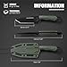 DRACHENADER Neck Knife Small Tanto Fixed Blade Knife Full Tang Outdoor Tools (B-BLACK BLADE+ GREEN HANDLE)