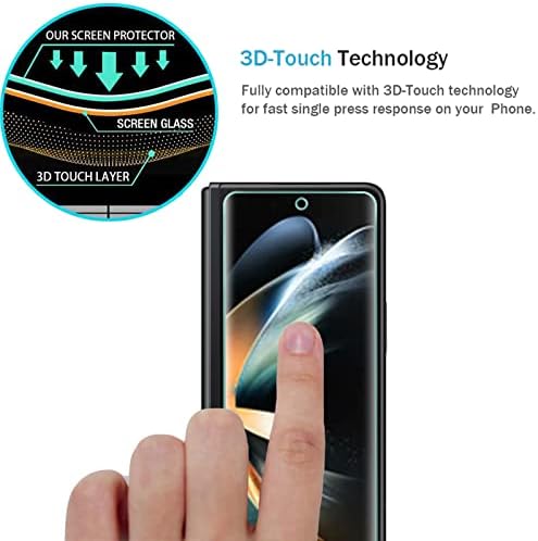 AOKUMA Samsung Galaxy Z Fold 4 Tempered Glass Screen Protector, [2 Pack] Premium Quality Guard Film, Case Friendly, Shatterproof, Shockproof, Scratchproof oilproof