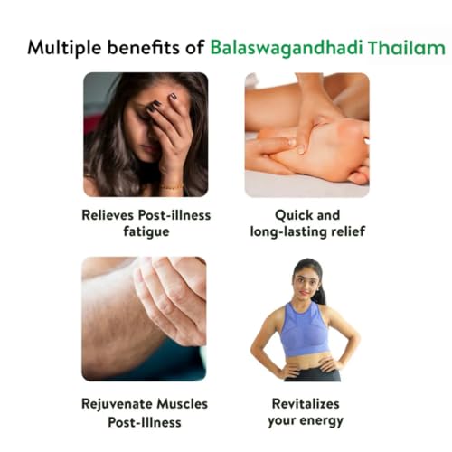 Image of KERALA ayurveda Balaswagandhadi Tailam 200ml | Improved Muscle Strength| Relieves Weakness & Tiredness After Illness | Herbal Massage Oil | With Bala, Aswagandha, Laksha, and Sesame Oil