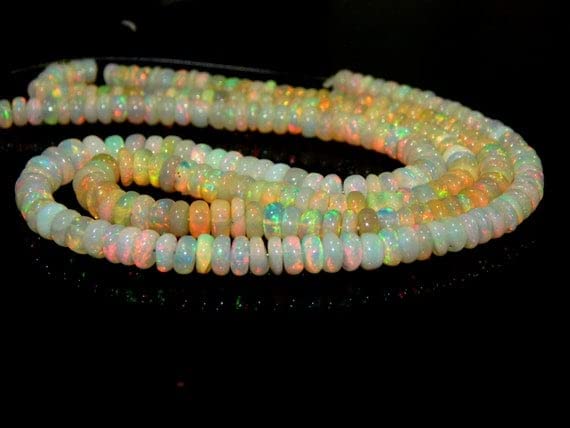 Opale d'Éthiopie perles rondelles LKBEADS 14" bijoux artisanaux faits main