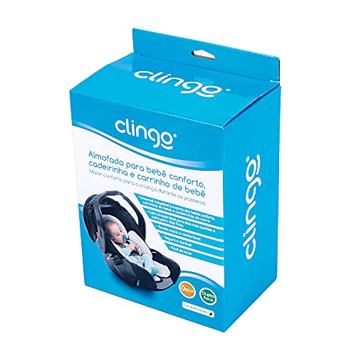 Clingo Almofada Para Bebê Conforto, Carrinho e Cadeirinha, Cinza/Preto