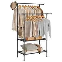 SEVERNO ROCKY II Kleiderständer Mit Doppelstange - 147x110x55 Cm Schwarz Matt