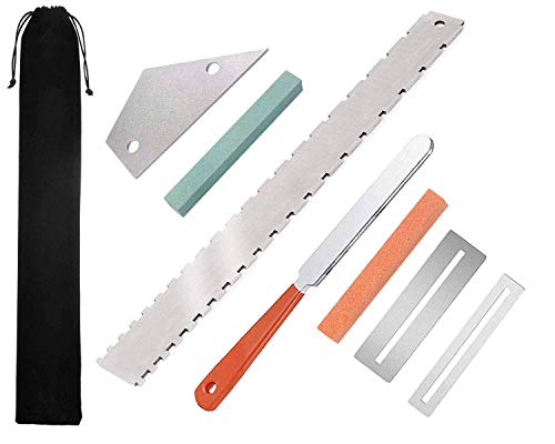 Guitar Neck Notched Straight Edge Luthiers Tool with Guitar Fret File, Fret Rocker