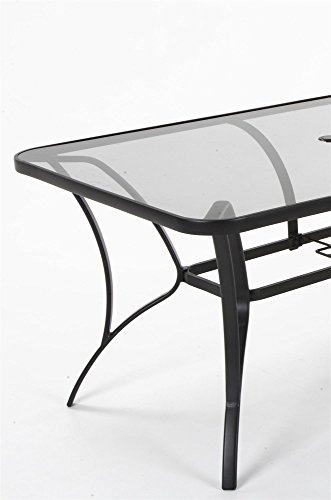 Coscoproducts Cosco 88646Glge Paloma Patio Tempered Glass Top Dining Table, Gray #TOP7