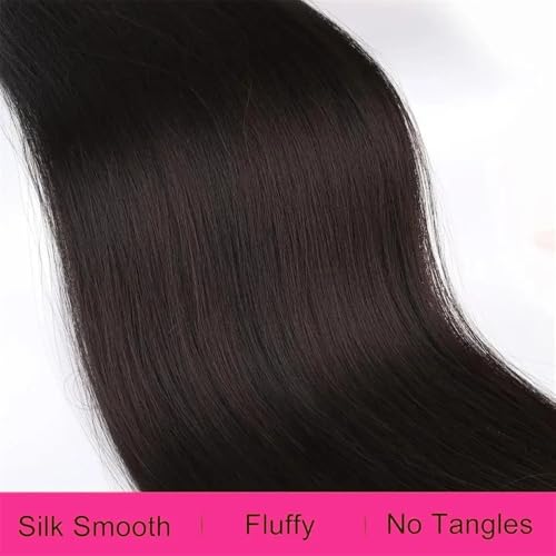 Coleta de pelo natural liso de 25 cm con cordón ajustable brasileño 3