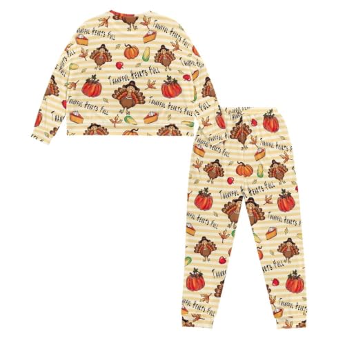 Image of Women's Pajamas Set Soft 2 Piece Loungewear Long Sleeve Pj Set Matching Sleepwear with Pockets for Women Plus Size