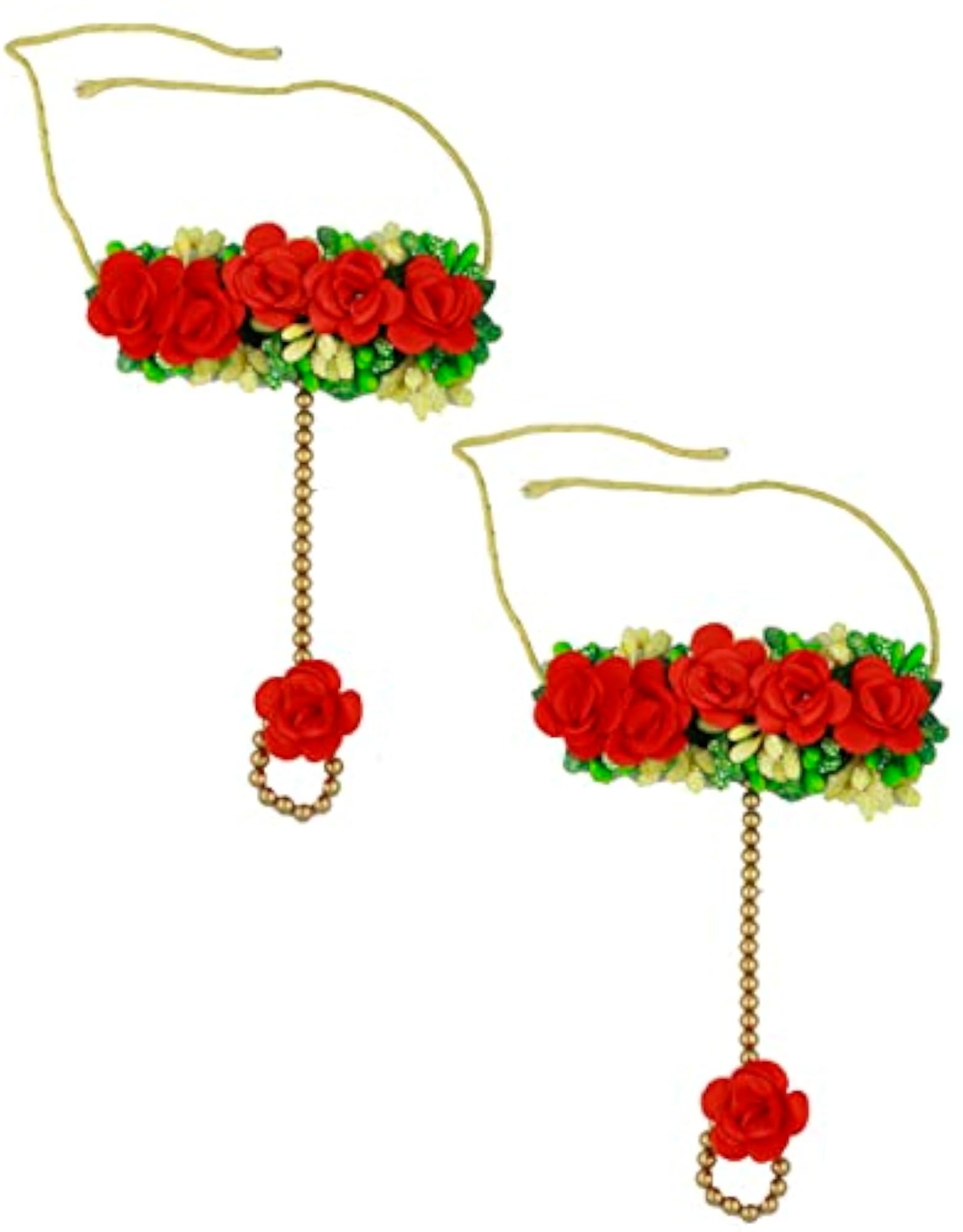 Women's Colourful Artificial Flower Necklace Combo Set for Celebrations
