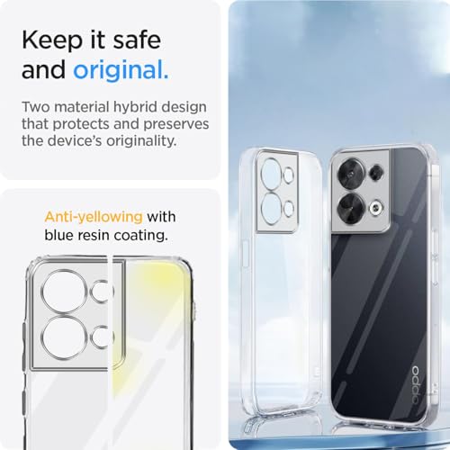 Image of Jkobi Back Cover for Oppo Reno 8 5G (Silicone Clear Shockproof Case with Camera Protection | Soft and Flexible | Transparent)