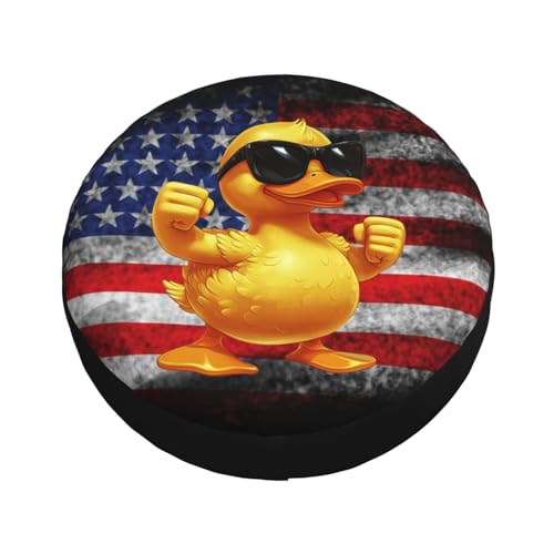 Image of Funny Duck Spare Tire Cover Weatherproof Universal Wheel Protectors Cute Duck Wheel Covers for Rv Camper Travel Trailer SUV Truck 17 Inch