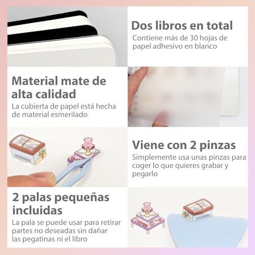 Álbum reutilizable para stickers A5, 2 unidades (negro y transparente), 30+30 hojas sueltas, 4 herramientas, almacenamiento de stickers, para journaling y proyectos artesanales miniatura 3