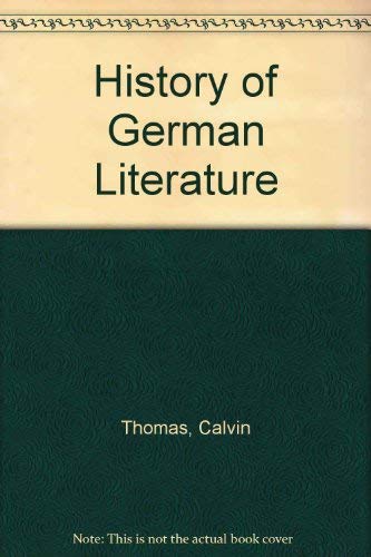 History of German Literature 0804608717 Book Cover