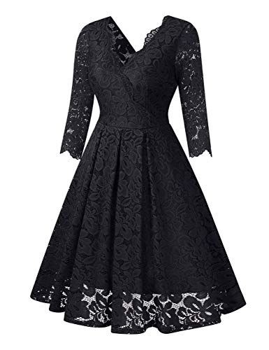 KOJOOIN Feestelijke jurk voor dames, jaren '50-jurk, avondjurk, vintage, baljurk, korte A-lijn, cocktailjurk (maat 34-48) (herbruikbare verpakking) - Image 5