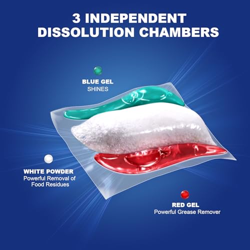 Image of CHMI 200 Count Dishwasher Pods, suitable for 24-hour drying of stains and grease, no pre-rinsing required. CHMI dishwasher capsules are suitable for use in dishwashers or sinks.