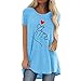 Produktbild WANGTIANXUE Tunika Blusen Damen Tshirt Sommer Rundhals Oversize Oberteile Mode LäSsig Hemd Bluse Tee Tops Teen MäDchen Liebesgeste Drucken Druckblusen and Schlupfblusen GroßE GrößEn