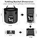 AUTODECO 3 Pack Collapsible Bucket 5 Gallon Container Folding Water Bucket Portable Wash Basin for Outdoor Travelling Camping Fishing Gardening Car Washing Black