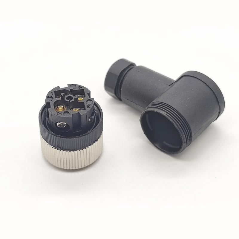 10Pcs M12 4 Pin Female Connector,Right Angle Field Assembly Wireable Adapter 12mm A Code Industrial Circular Connector IP67 Waterproof Sensor for PG7 Cable Unshiled 250V 4A AC/DC for Electric Bicycles