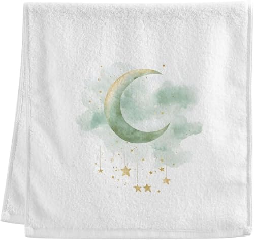 フェイスタオル 猫柄 おもしろ ハンドタオル バスタオル 吸水 速乾 軽量 薄手 耐久性 水色 月 星 綿100% 抗菌防臭 ギフト 75×40cm 1枚セット