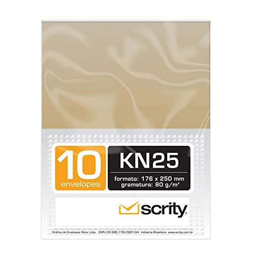 Envelope Kraft Natural 80g 176x250 Pacote com 10 Unidades Scrity Kraft