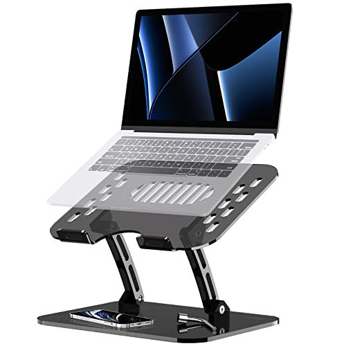 Acrylic-Laptop-Stand-for-Desk-Clear-Laptop-Riser-Adjustable-Height-Lpoake-Computer-Stand-for-Laptops-Compatible-with-10-to-156-Inches-Laptops-Transparent-Gray