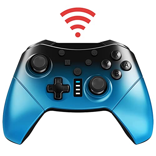 Free Shipping Offer Wireless Switch Pro Controller for Nintendo Switch, 1200mAh Long-Time Play Remote Gamepad Joystick, ABXY Lighting, Support Motion Control Dual Vibration Turbo (Blue)