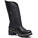 GLOBALWIN Women's Motorcycle Boots Mid-Calf Black Fashion Biker Boots For Women Low Heel Size 9