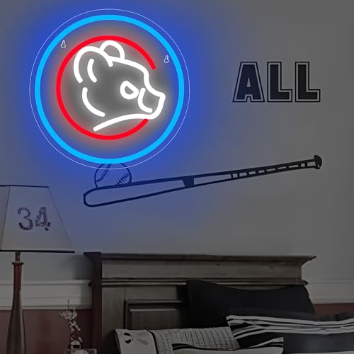 Image of Baseball Neon Sign for Wall Decor Baseball LED Light Up Sign Sports Signs Baseball Decor for Bedroom Boys Room Neon Signs for Man Cave Baseball Gifts for Fans Men Teens Size13.4 * 13.4in(FMXD137)