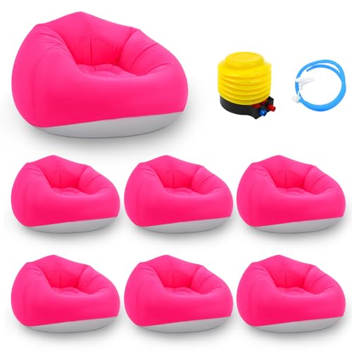 Peakora 6 Pcs Inflatable Bean Bag Chairs with Foot Pump,