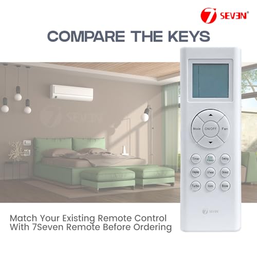 Image of 7SEVEN Compatible with Blue Star Split Ac Remote Suitable Only on 1 1.5 Ton Inverter AC with Part Number BI-5CNHW12QATU BO-5CNHW12QATU and Model of Remote 201, Match Key by Key Functionality