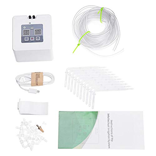 HJKH Outdoor Water Timer USB Automatic Watering Device Watering Device Drip Irrigation Tool Water Pump Timer System Irrigation Timer (Color : White, Size : One size)