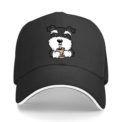Casquette baseball femme Schnauzer lavable main réglable pour cheveux épais sans douleur