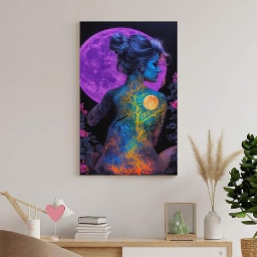 Peinture abstraite sur toile de qualité supérieure avec cadre 50x70
