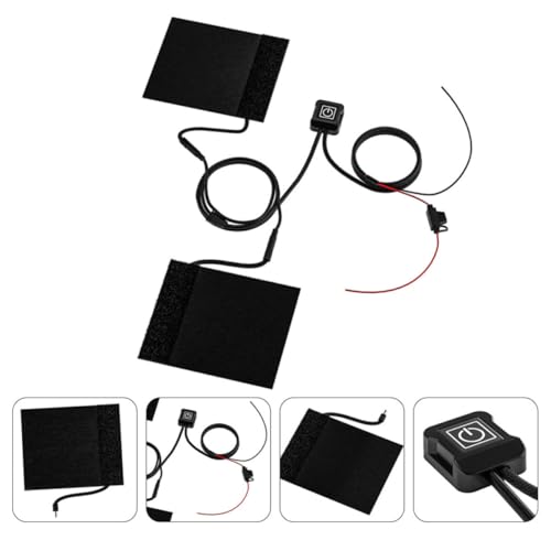 Almohadillas calefactables 12v para manillar de motocicleta con cable de conexión POPETPOP negro 6