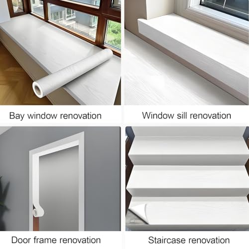 Papier adhésif imitation bois jaune 30cm pour rénovation meuble - 7