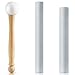 3 Pieces Crystal Singing Bowl Mallet Set, Include Thick Suede Striker Solid and Hollow Sound Bowl Stick, Crystal Singing Bowl Rubber Mallet with Wood Handle for Playing Singing Bowl