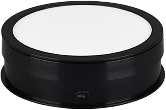 Andoer Electric Rotating Display Stand 20cm Motorized Rotating Display Stand Rotating Turntable 10kg 360 Rotatable Display Turntable with LED Light for Photography Products Display Live Video