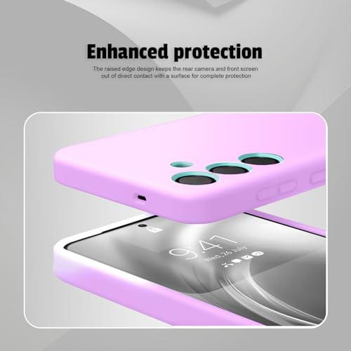Image of LIRAMARK Liquid Silicone Soft Back Cover Case for Samsung Galaxy S25 5G (Lavender)