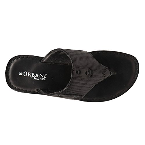 urbane Men's Black Pure Leather Sandals UK Amazon.in Fashion