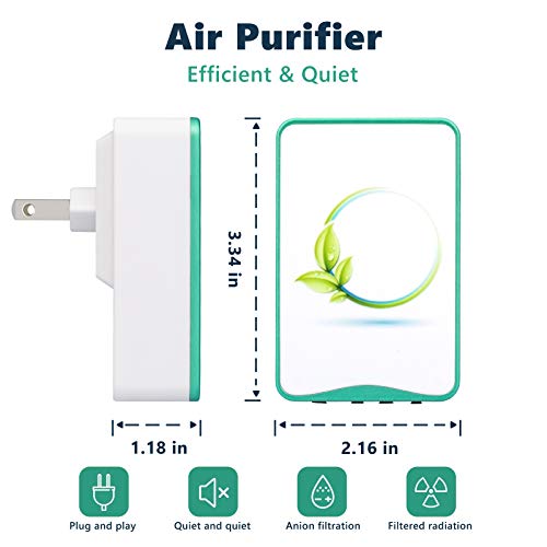 Air Purifiers Plug In for Home,Mini Portable Silent Air Purifier,Travel-Size Air Cleaner for House Bedroom Bathroom Kitchen Remove Toilet Pet Smell Cigarette Smoke Odor- Plug and Play (5PC)