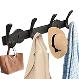 ULIBERMAGNET Strong Magnetic Double Hooks Rack,Heavy Duty Coat Magnetic Rack,Strong Rubber Magnetic Hanger with 4 Hooks for Refrigerator,Metal Cabinet,Hanging Coat, Towel, Bag, Backpack