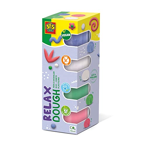 Ses Creative | Pâte à Modeler Feel Good - Relax | Jouets pour bébé | 4x90g | Végan et sans Gluten | Fabriqué aux Pays-Bas | pour Les Enfants à partir de...