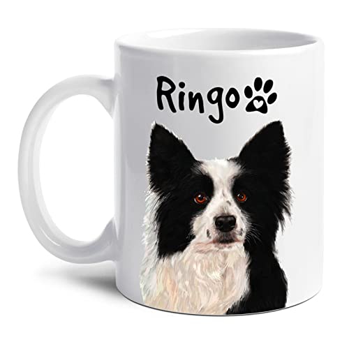 Personalized Border Collie Dog Mugs, Border Collie Coffee Mugs Custom Gift With Name, Funny Border Collie Mug Gifts For Dad Mom Dog Lovers, Custom Border Collie Mug, Border Collie Dog Cups 11oz