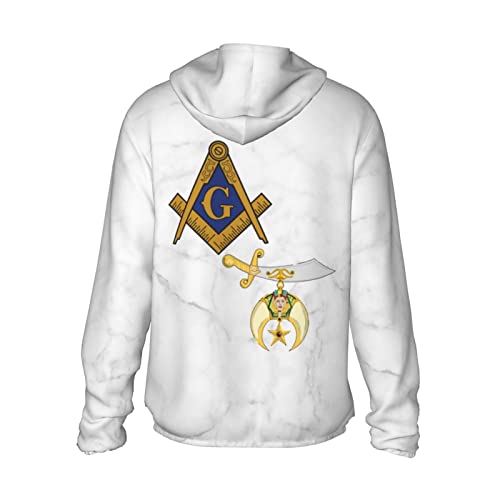 Mason Shriner Split Masonic Shrine Noble Gifts White Women Sun Shirts Sun Protection Hoodie Jacket Shirts with Pocket