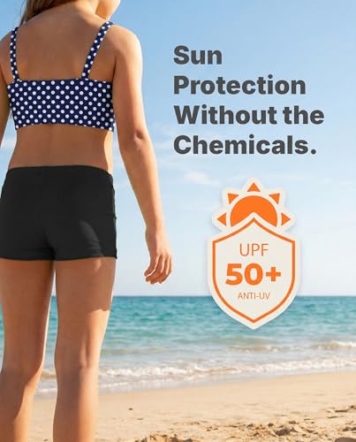 Image of City Threads Girls Bikini Top Only UPF 50+, Bathing Suit Top for Girls, Made in the USA