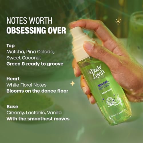 Image of Plum BodyLovin' Matcha, But Disco Body Mist | Zen Matcha Meets Groovy Vanilla | Long-Lasting | Lactonic Matcha Fragrance | With Notes Of Matcha, Lactonic & Creamy Vanilla | 100 ml