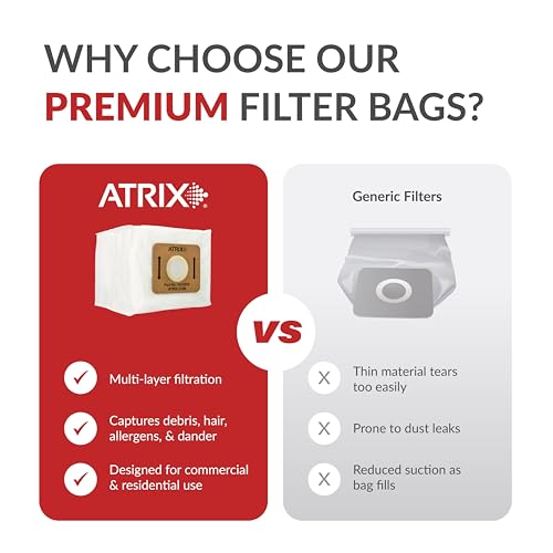 Image of Atrix VACBP610P Replacement HEPA Filters for Atrix Backpack Vacuum, 10-Pack , White