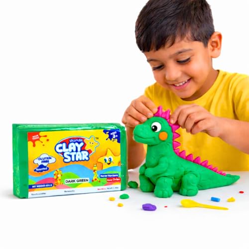 Image of Air Dry Modelling Clay for Kids - Soft, Non-Toxic, Gluten-Free Craft Clay for Sculpting & Creative Play | Lightweight Foam Dough for Art, Crafts, School Projects | Never Hardens | Light Green
