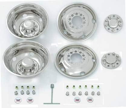Phoenix NG961, Wheel Simulator Set, Stainless Steel DOT mounting Style, Fits: 75'-03' Chevy/GMC P-30 Chassis & 90'-03' Chevy/GMC HD3500, 19.5" 5 Lug Front and 10 Lug Rear 5HH